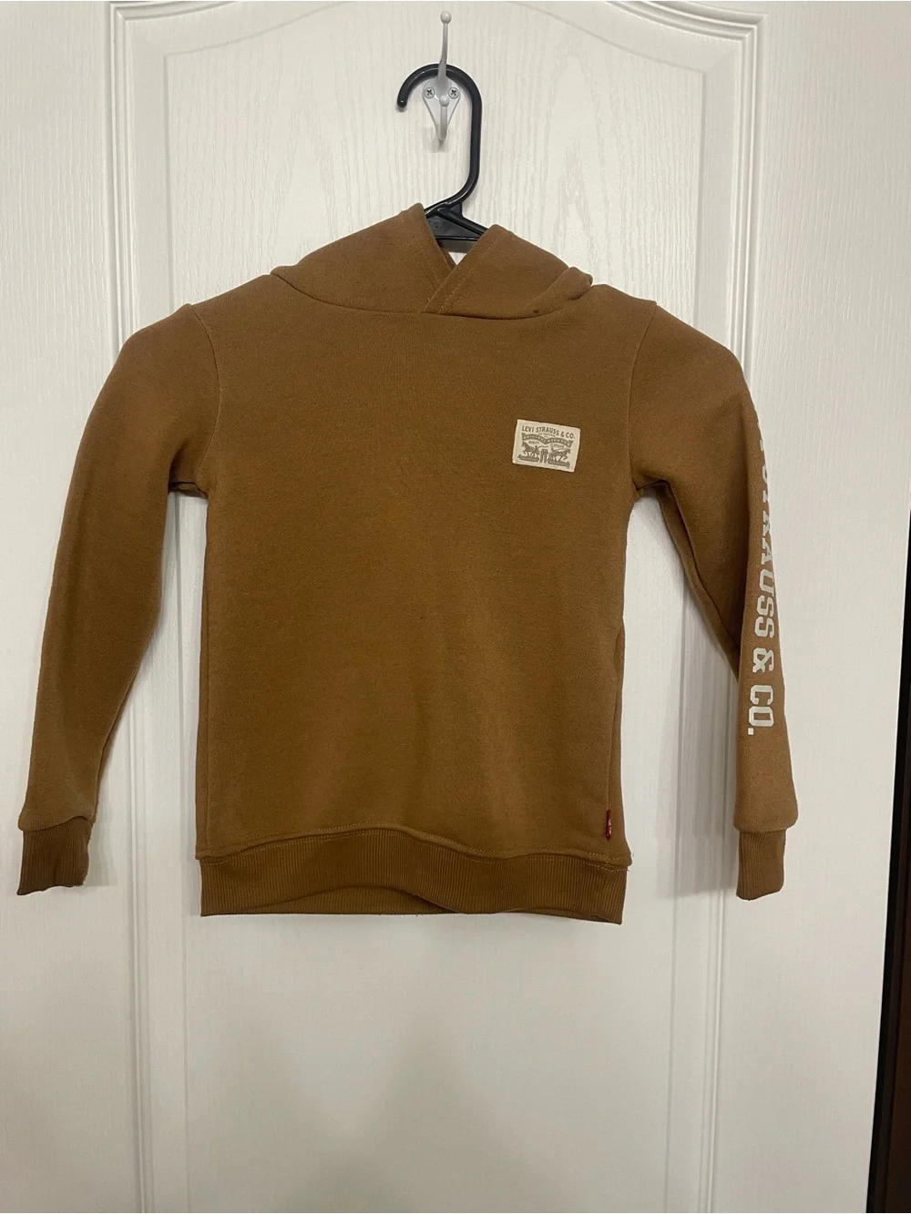 Levi's Kids Brown Hooded Sweatshirt with Sleeve Logo